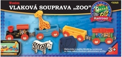 MAXIM vilciena komplekts ar zoodārza dzīvnieciņiem