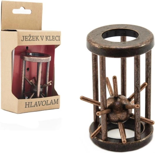 Metal Brain Teaser Hedgehog in a Cage