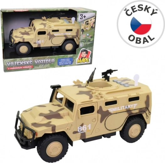 Militārā automašīna ar gaismām un skaņām