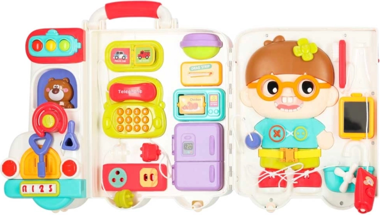 Pārnēsājams koferītis, pilns aktivitāšu