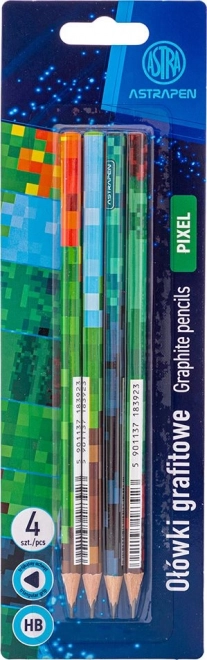 Triangular Sketching Pencils ASTRA HB Pixel 4pcs