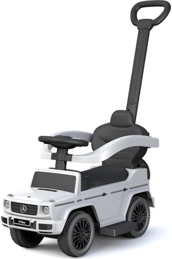 Children's ride-on with push bar MERCEDES-BENZ G-Class Baby Mix white