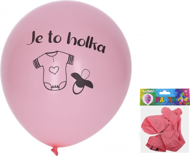 Piepūšamie baloni 30 cm – komplekts 5 gab., “Tā ir meitene”