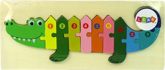 Koka puzle krokodils – cipari 1–10