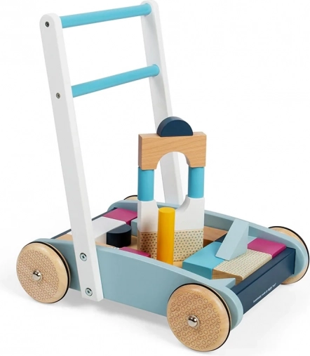 BIGJIGS BABY wooden walker with blocks