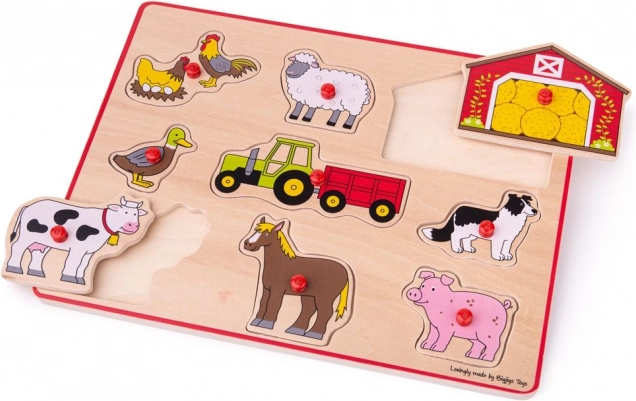 Ievietošanas puzle “Ferma” Bigjigs Toys