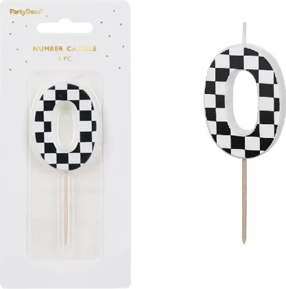 Dzimšanas dienas svece cipara 0 formā (mix) 5,5 cm – 1 gab.