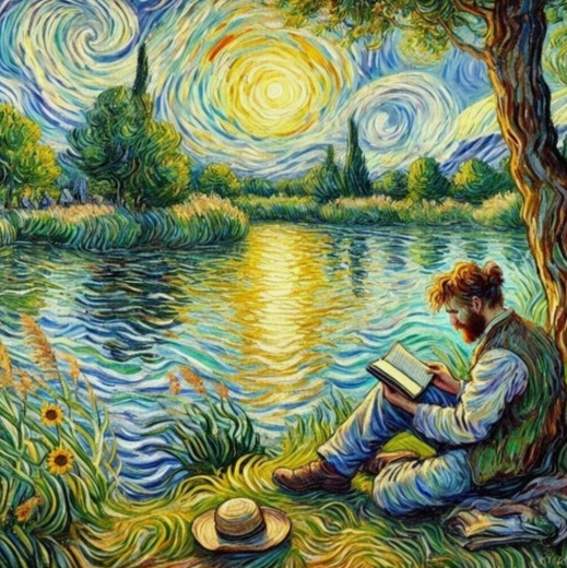 Dimanta gleznošana Vīrietis pie ezera 30 × 40 cm