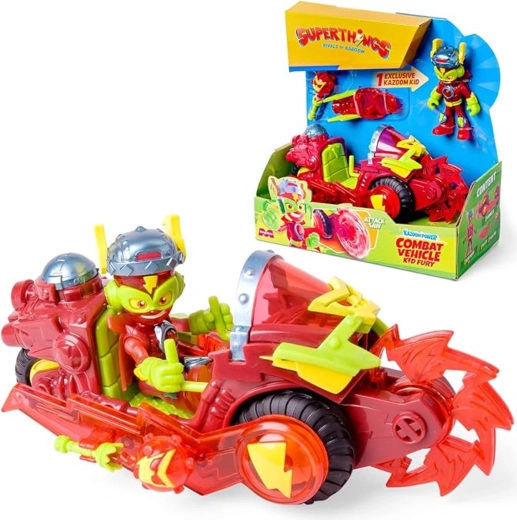 SuperThings Kazoom Combat – transportlīdzeklis ar figūriņu un piederumiem