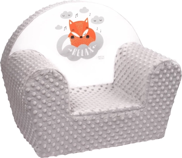Bērnu atpūtas krēsliņš no minky NEW BABY Lapsa – pelēks