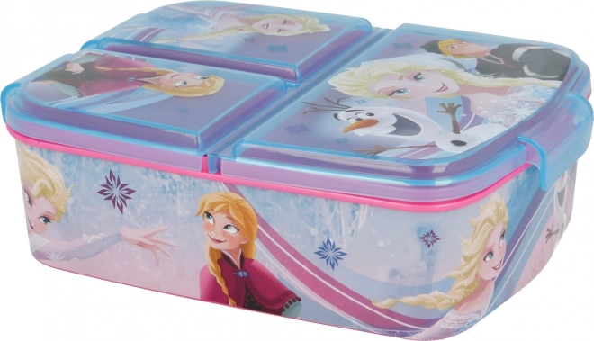 Three-Compartment Frozen Iridescent Aqua Lunch Box
