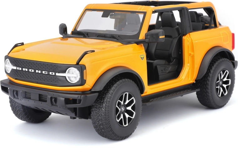 Maisto Ford Bronco Badlands oranžs modelis 1:18 bez durvīm