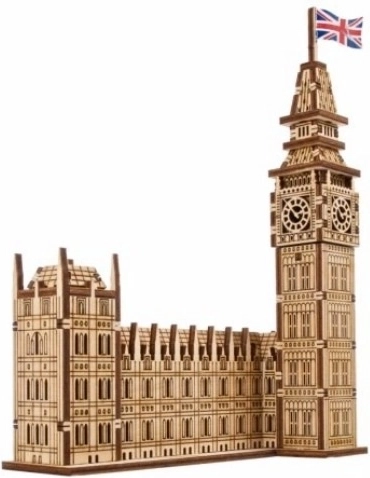 Ugears 3D koka mehāniskais puzles modelis Big Ben