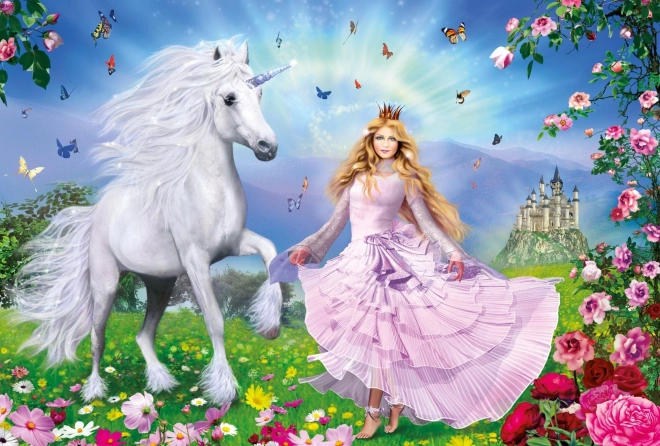 Puzle “Princese un vienradži” 100 gabaliņi