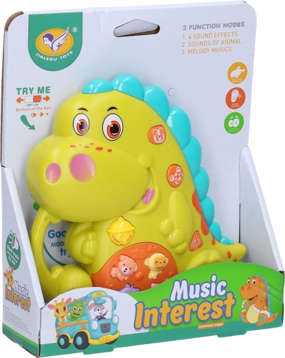 Spēlējošs dinozaurs ar gaismas un skaņas efektiem 14 cm - 1 gab.