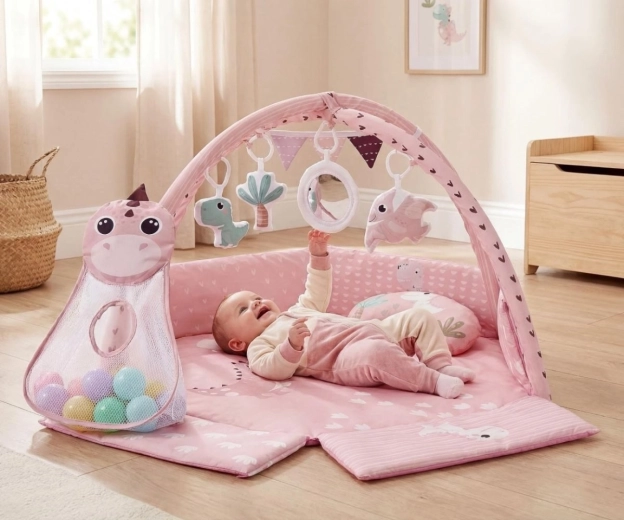 Play gym with toys and safe mirror