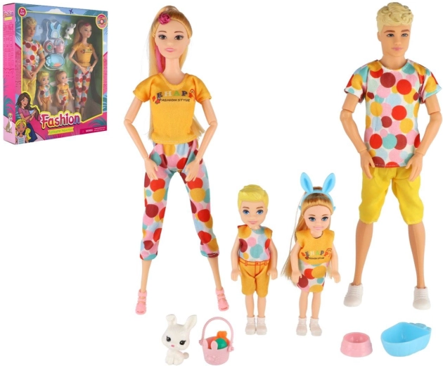 Doll and boy doll with children and accessories 30 cm – family set
