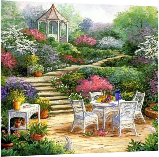 Diamond Painting Breakfast by the Gazebo 30 × 40 cm