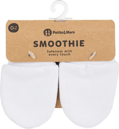 Petite&Mars zīdaiņu cimdiņi Smoothie Infinity white