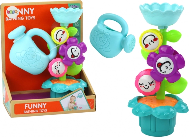 Children's Bath Toy Flowers and Watering Can Colorful