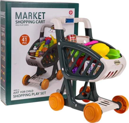Interactive Shopping Cart with Lights and Music, 41 Pieces – Green