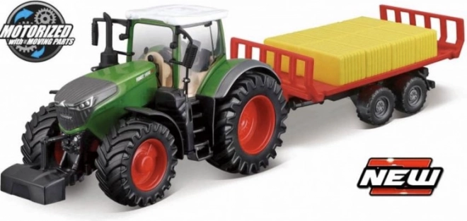 Lauksaimniecības inerces traktors ar piekabi un sienu Fendt 1050 Vario 10 cm – Bburago