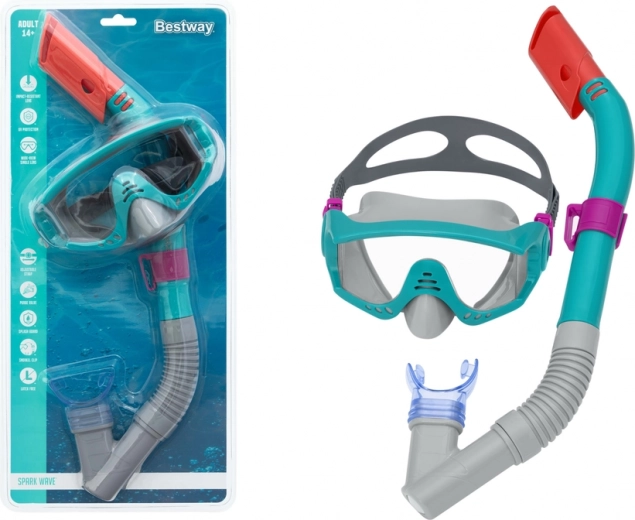BESTWAY snorkelēšanas maskas un snorkeļa komplekts – Tirkīza