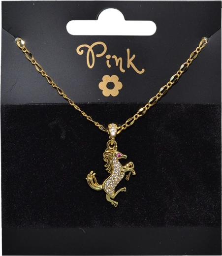 Gold-plated bracelet with horse charm