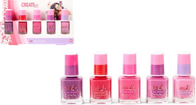 Create It! set of five nail polishes for kids
