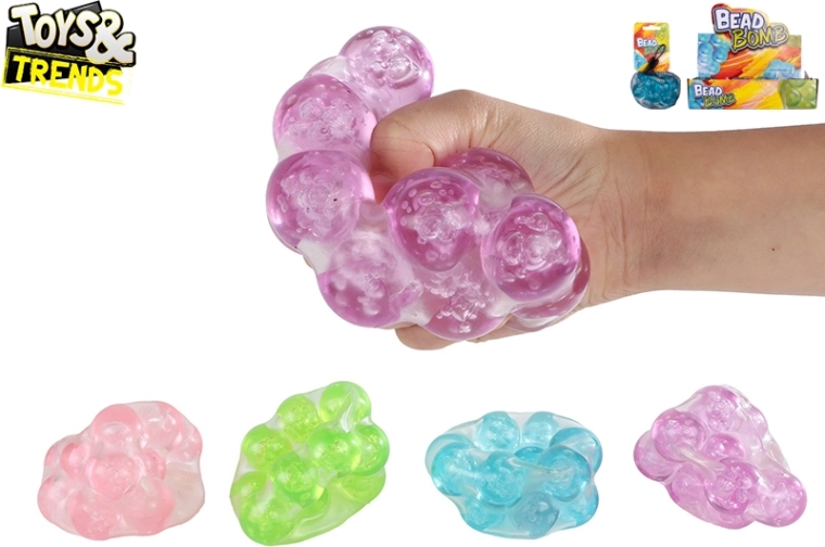 Antistresa bumbiņa ar kraukšķošām bumbiņām 9 cm TOYS&TRENDS