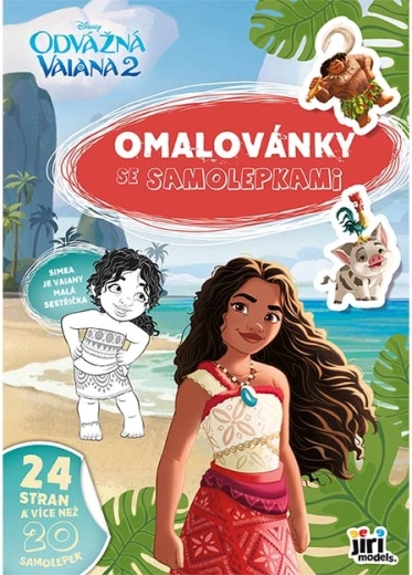 Krāsojamā grāmata A4 ar uzlīmēm Vaiana 2