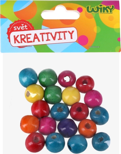 Krāsainas koka pērlītes 20 gab.