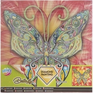 GRAFIX Diamond Painting – Butterfly 30 × 30 cm, Stretched on Wooden Frame