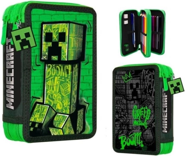 Equipped Two-T compartment Pencil Case Minecraft Creeper
