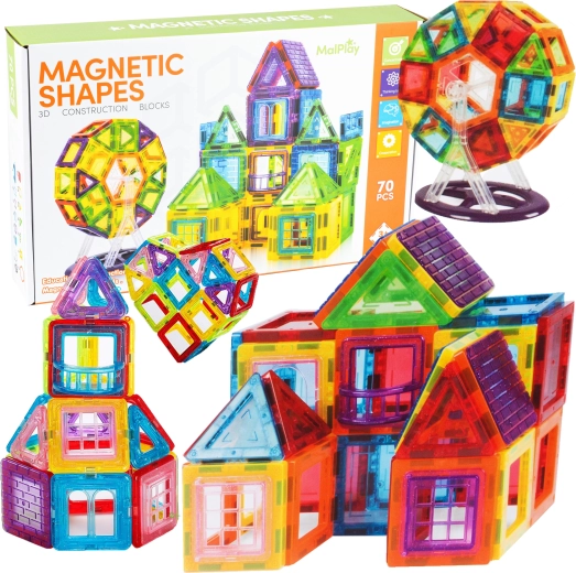Magnētiskā 3D konstruktoru komplekts – 70 detaļas