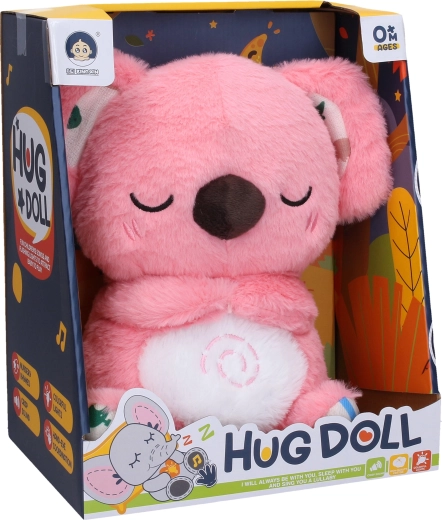 Plīša elpojošā koala rozā ar efektiem 27 cm