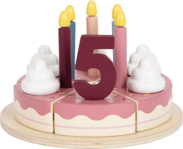 Wooden birthday cake for cutting small foot Tasty
