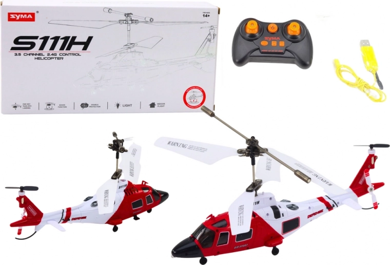 Remotely controlled helicopter with gyroscope Syma S111H red