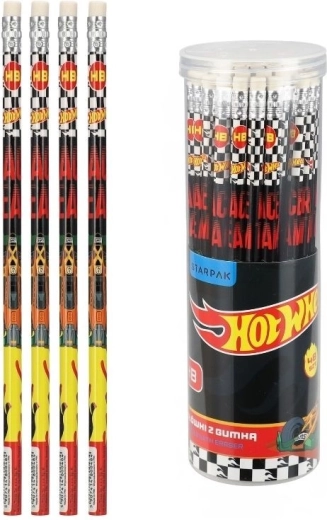 Grafīta zīmulis ar dzēšgumiju Hot Wheels HB - 1 gab.