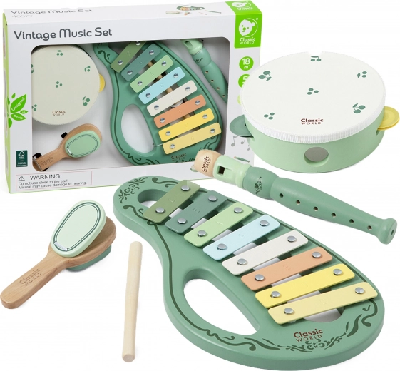 Koka vintage mūzikas instrumentu komplekts CLASSIC WORLD, 18m+