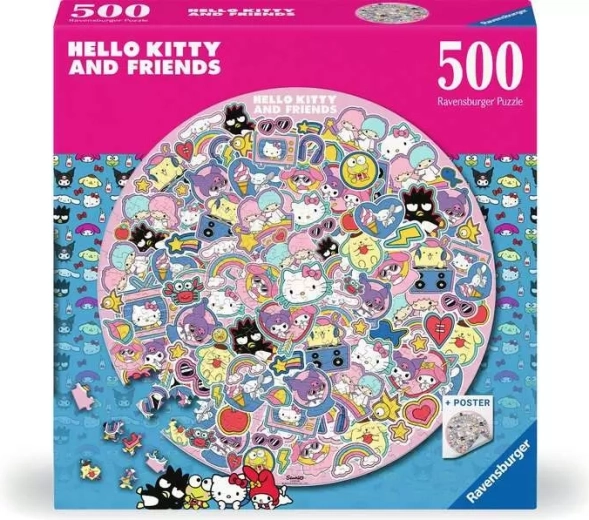 Ravensburger apaļā puzle Hello Kitty 500 gabaliņi