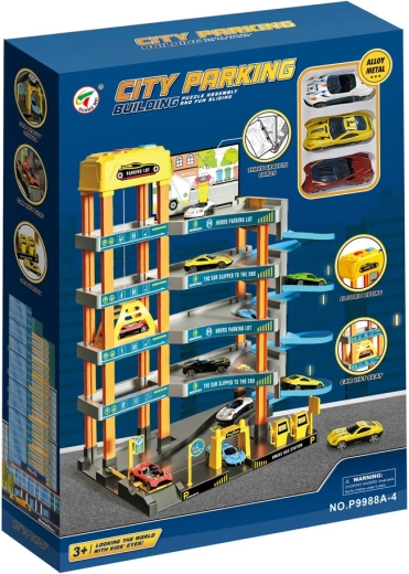 Four-level parking garage with elevator and accessories