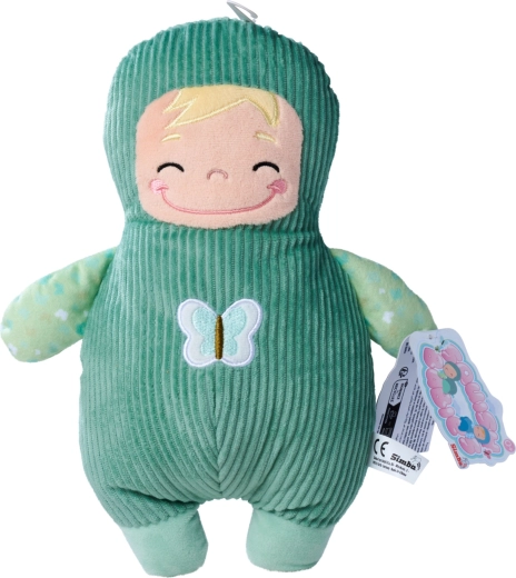 Plīša lellīte Squishbabies zaļā apģērbā 28 cm
