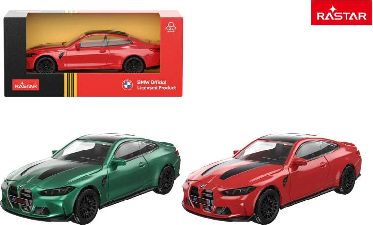 Metāla automašīnīte Rastar BMW M4 CS 1:43 sarkana - 1 gab.