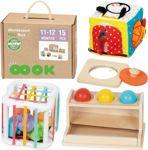 Woopie Green Montessori kaste 5v1 zīdaiņiem 11–12 mēneši FSC