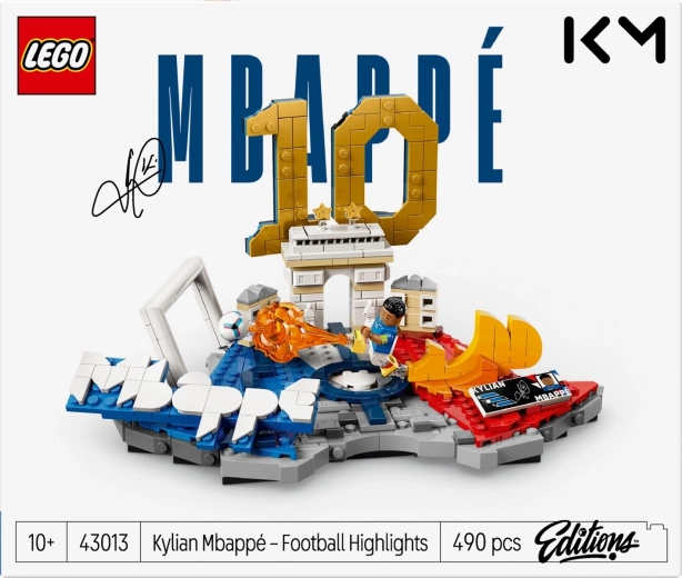 Kylian Mbappé minifigūriņa darbības pozā