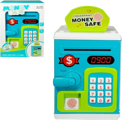 Bērnu elektroniska krājkase seifa formā monētām un banknotēm