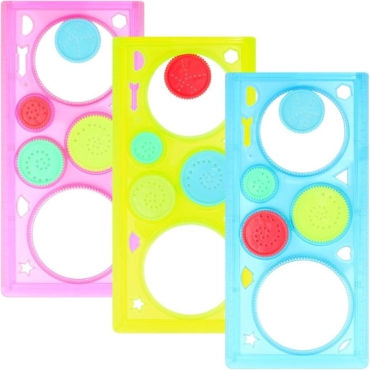 Spirograph – set of drawing templates, 3 colors