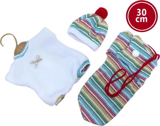 Llorens apģērbs lellītei 30 cm – 3 daļu komplekts ar pārnēsājamo somu