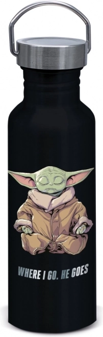 Aluminum bottle with Grogu motif from The Mandalorian
